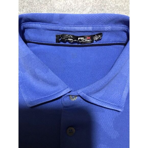 RLX‎ Ralph Lauren Golf Polo Shirt Mens XL Blue Camo Trump National Charlotte - Picture 4 of 15